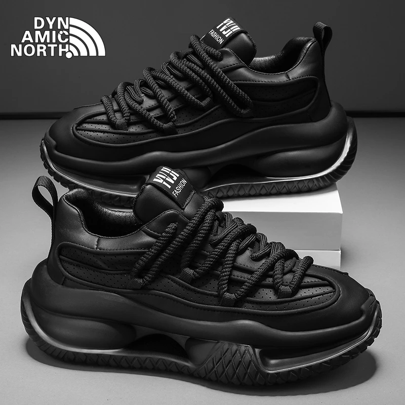 动感北面男鞋2025新款冬季百搭休闲运动鞋青少年厚底增高老爹鞋子