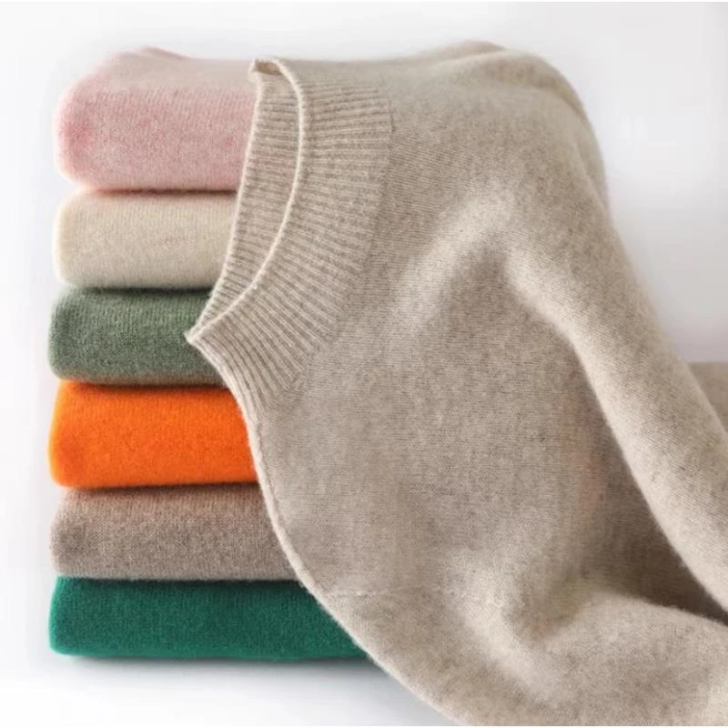 100%美丽诺纯羊毛半高领套头毛衣2024新款女显瘦001