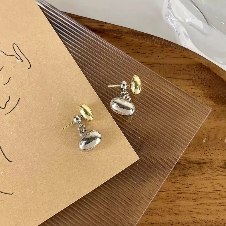 合金耳饰 不-Wan.盐系简约耳钉金属豆豆耳环一款两戴耳钉耳饰女