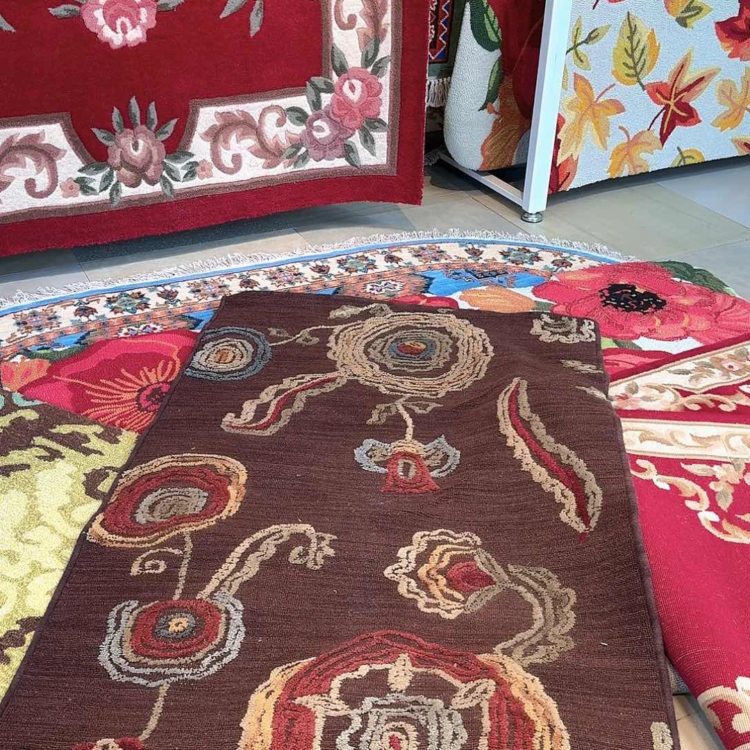 羊毛90宽150长羊毛混纺手工地毯