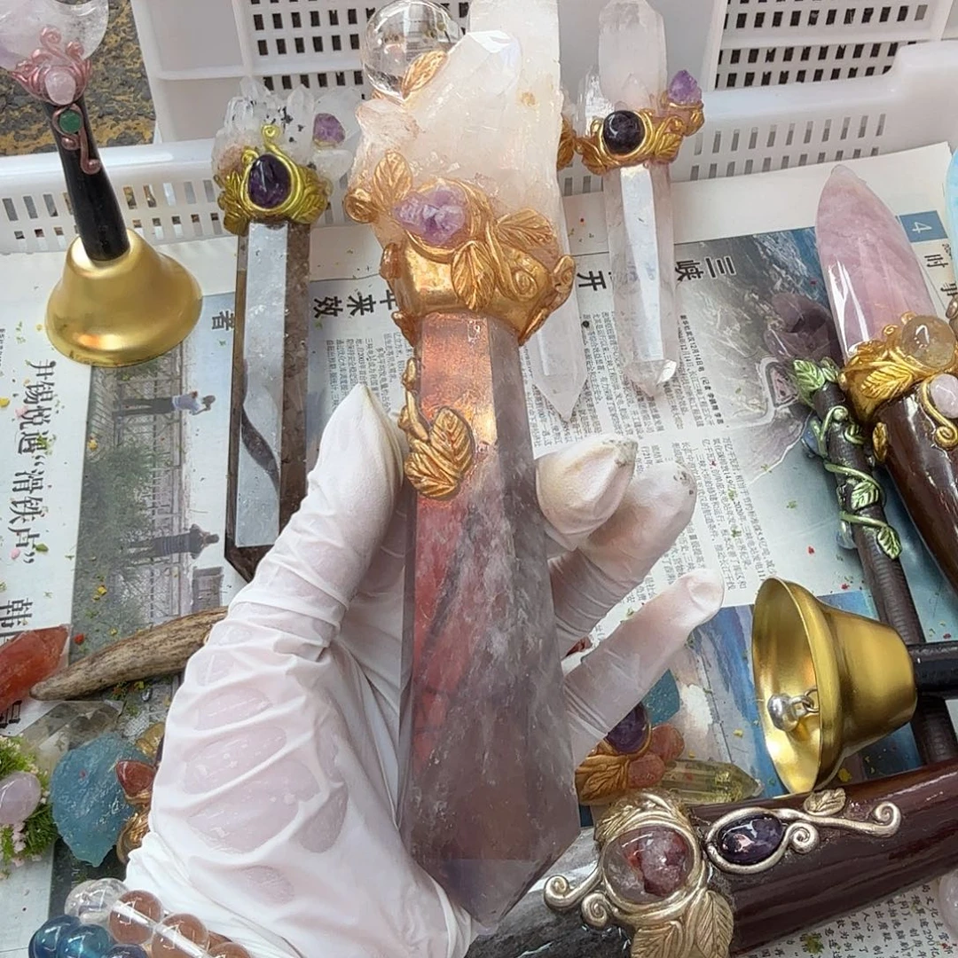 水晶手链22K金镶嵌没****办紫水晶