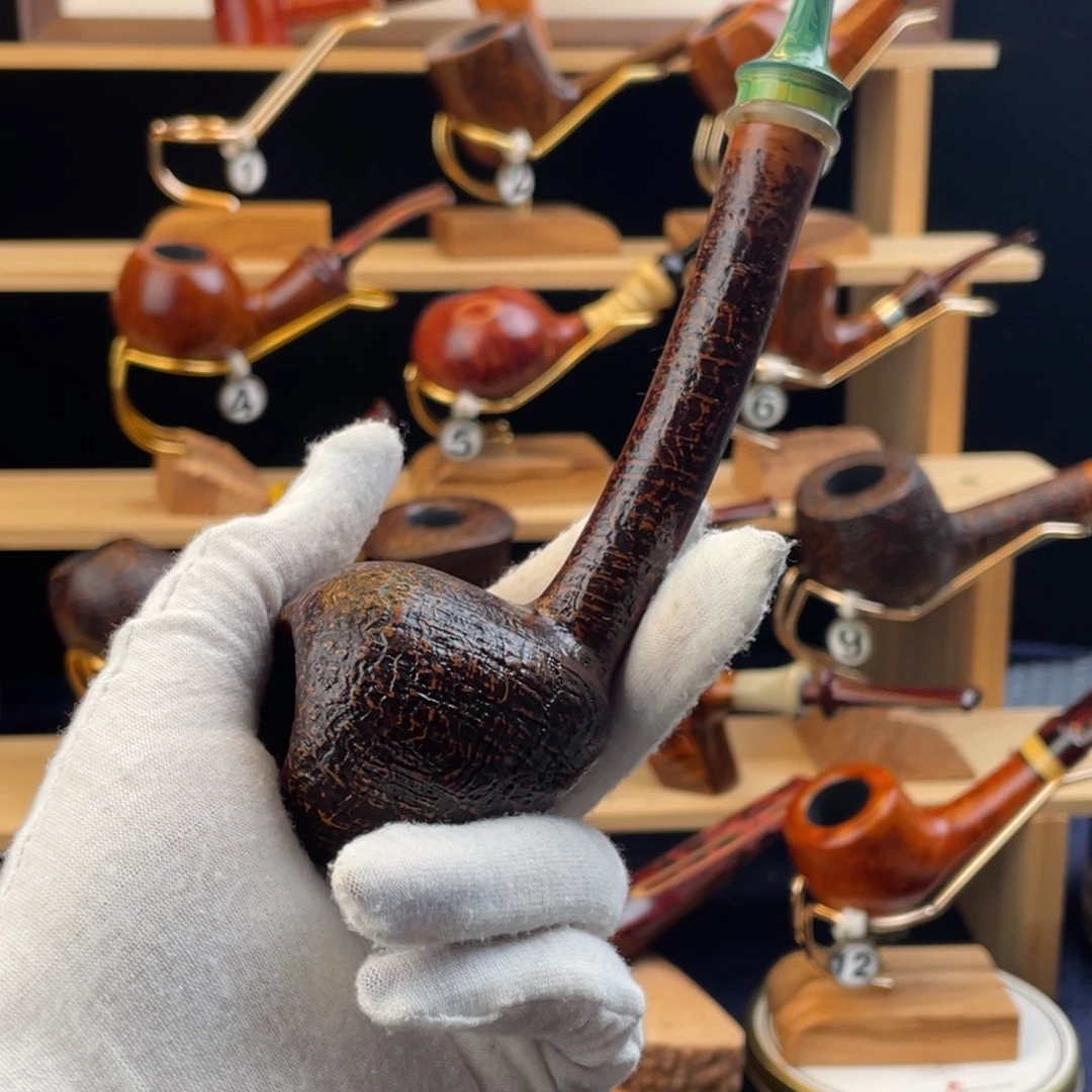 此***刻石楠木手工烟斗橡果