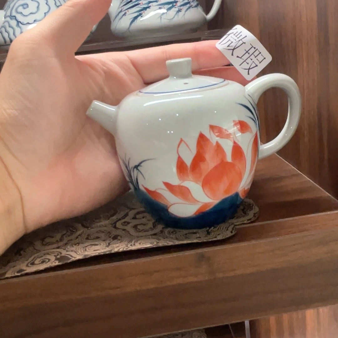 釉下手绘茶具微瑕
