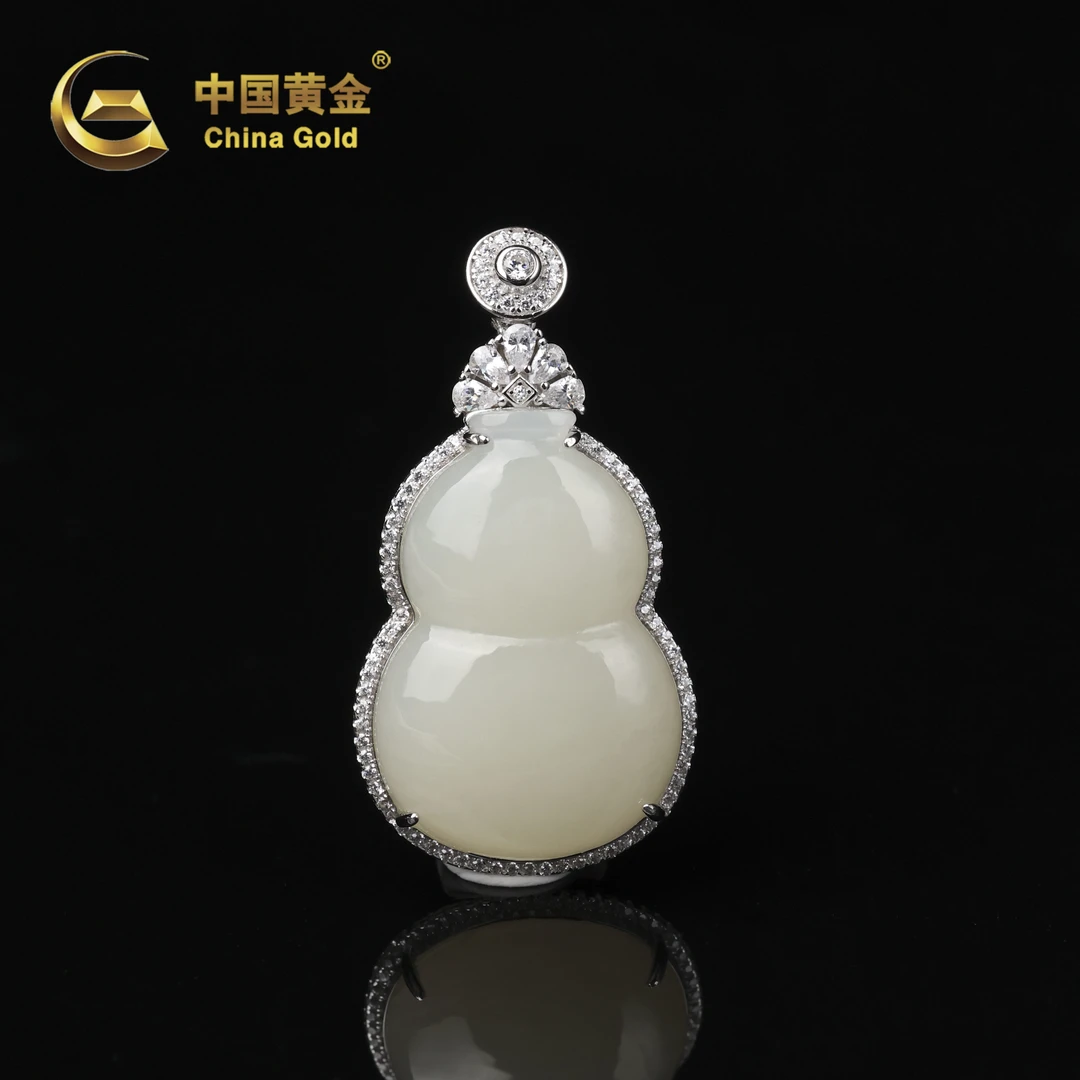 【中国黄金】莱雅 | 和田玉*吊坠*S925银镶嵌-D8826-Y