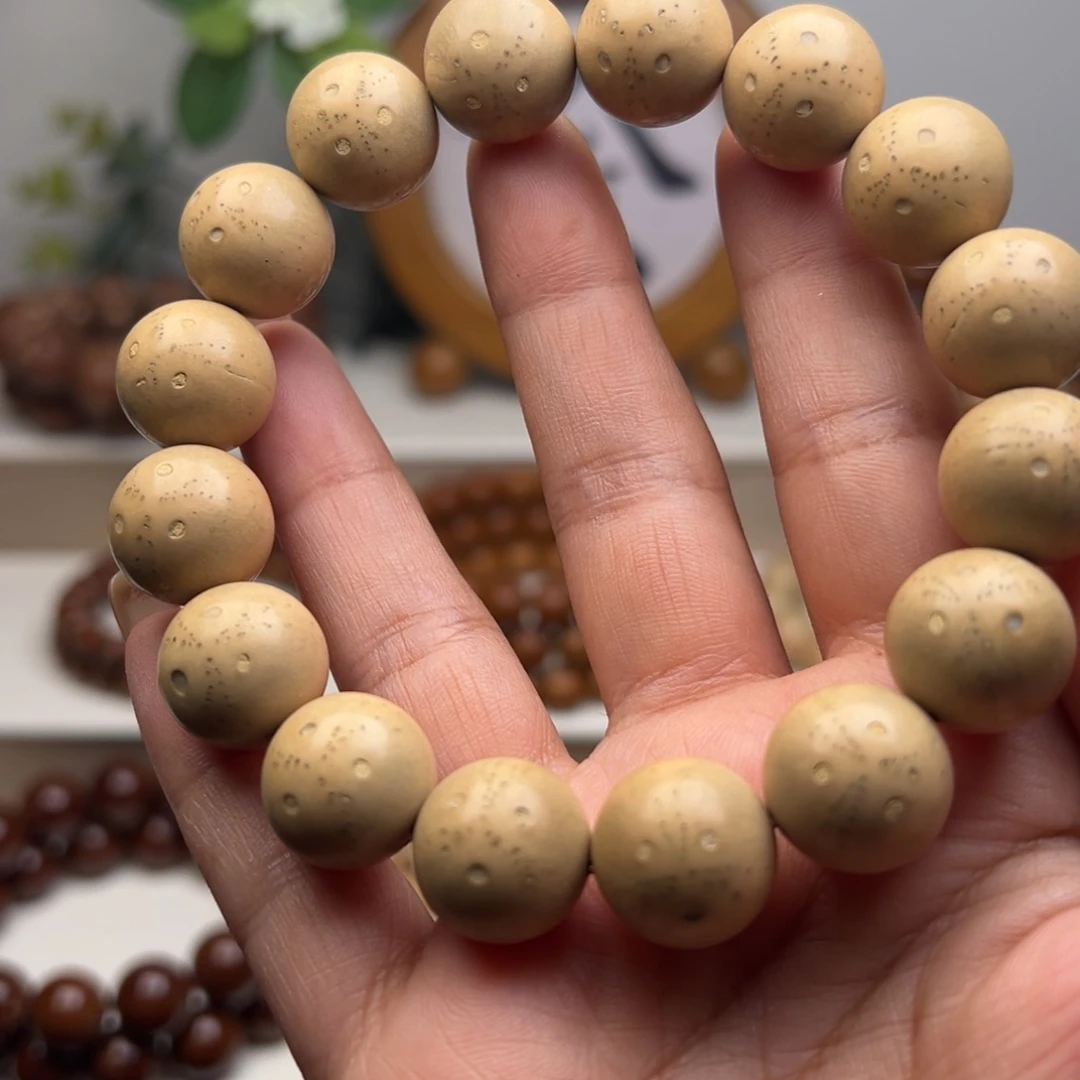 紫金鼠手串半实心花皮光珠15