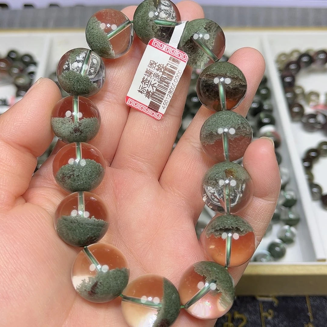 水晶未镶嵌手串绿幽灵手串