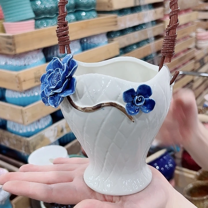 有孔.凑单10元陶瓷花盆发货！