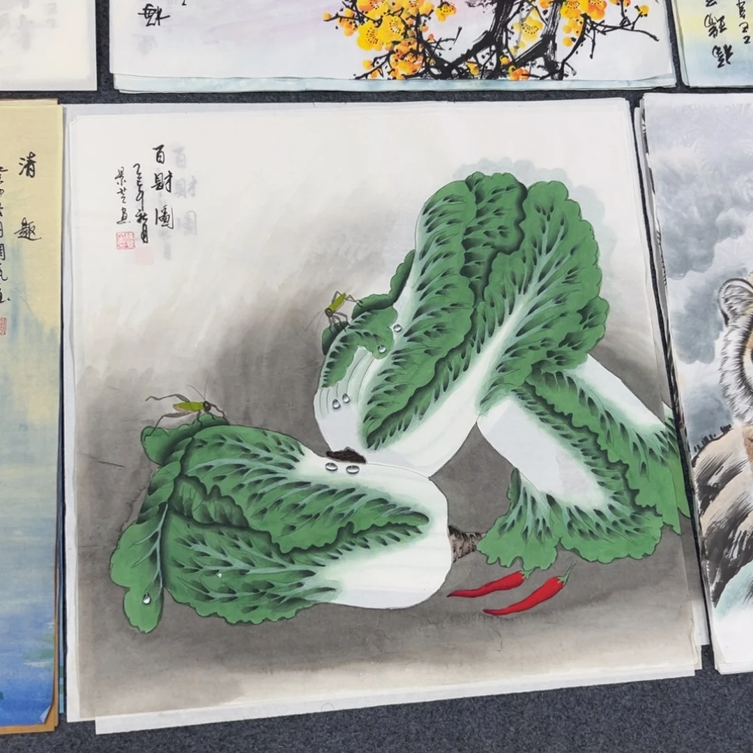 国画尺寸70✖️70精品斗方手绘