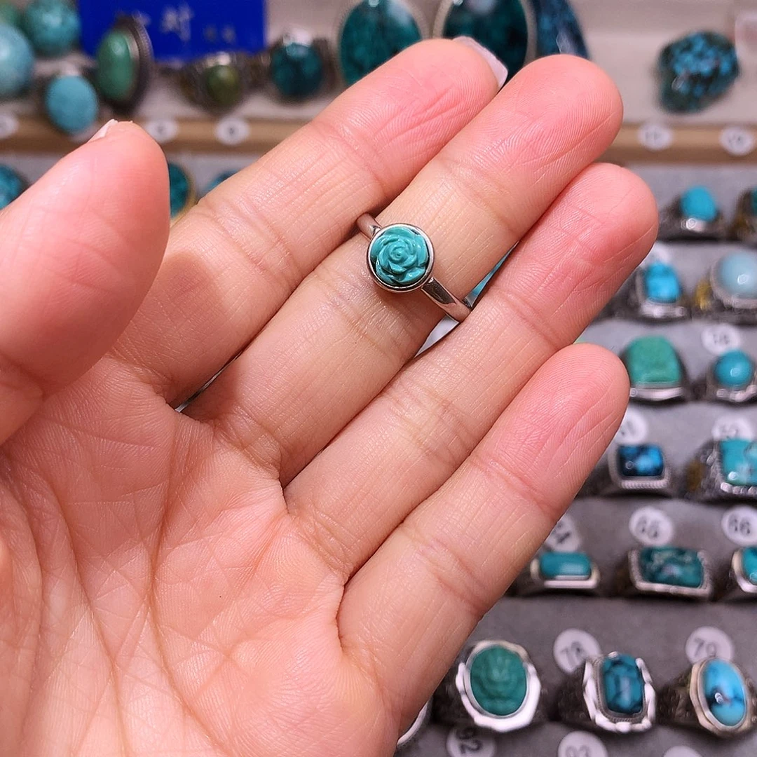 绿松石挂件银S925镶嵌