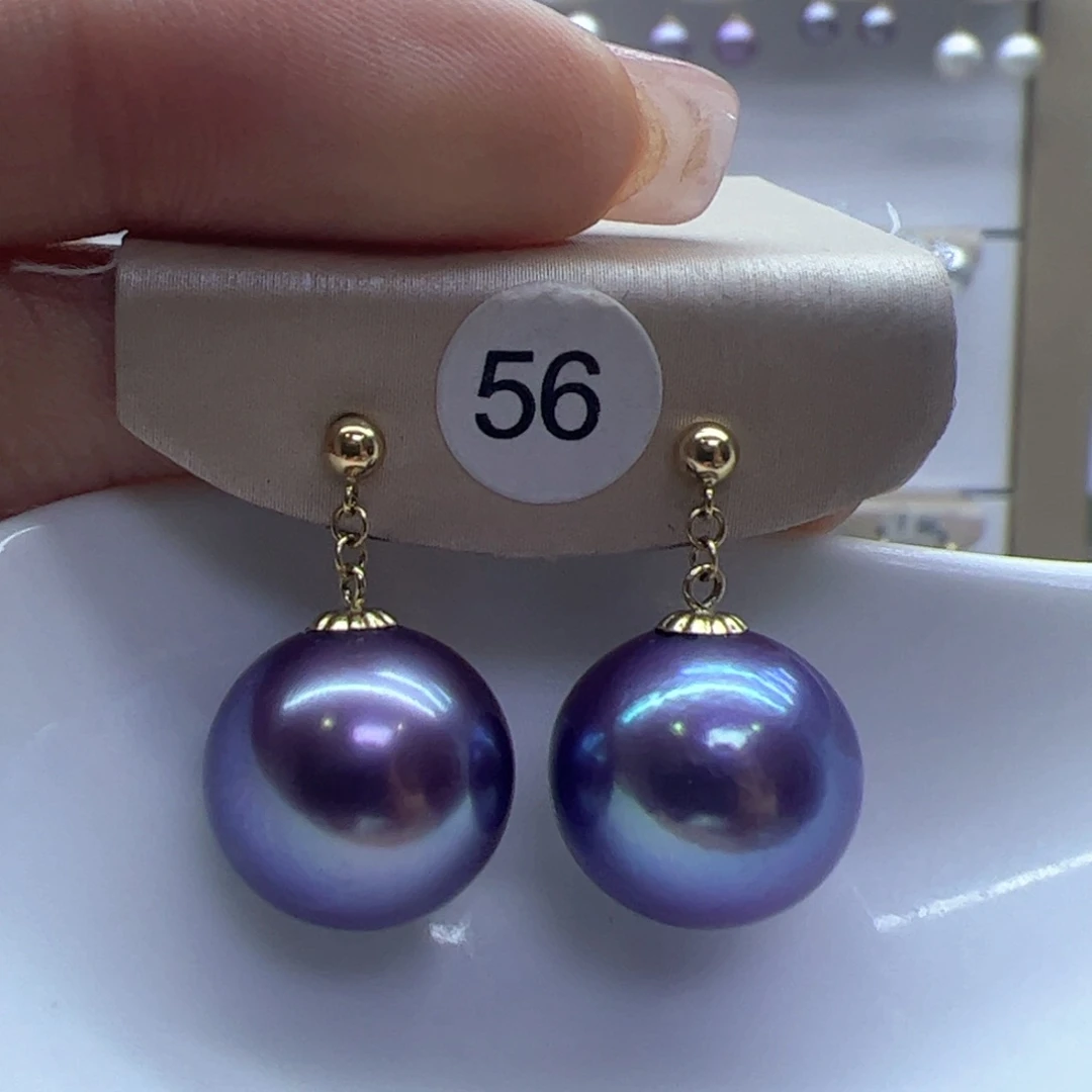 淡水珍珠耳饰18K金镶嵌