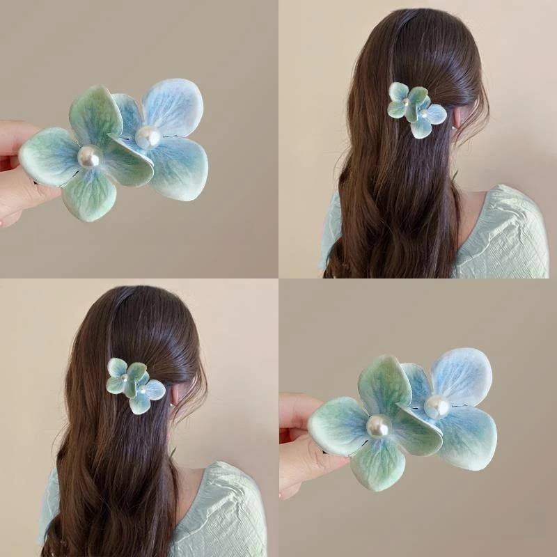 淡淡薄荷！薄荷绿蝴蝶兰花朵发夹！度假风鸭嘴夹超仙发饰女盘发器