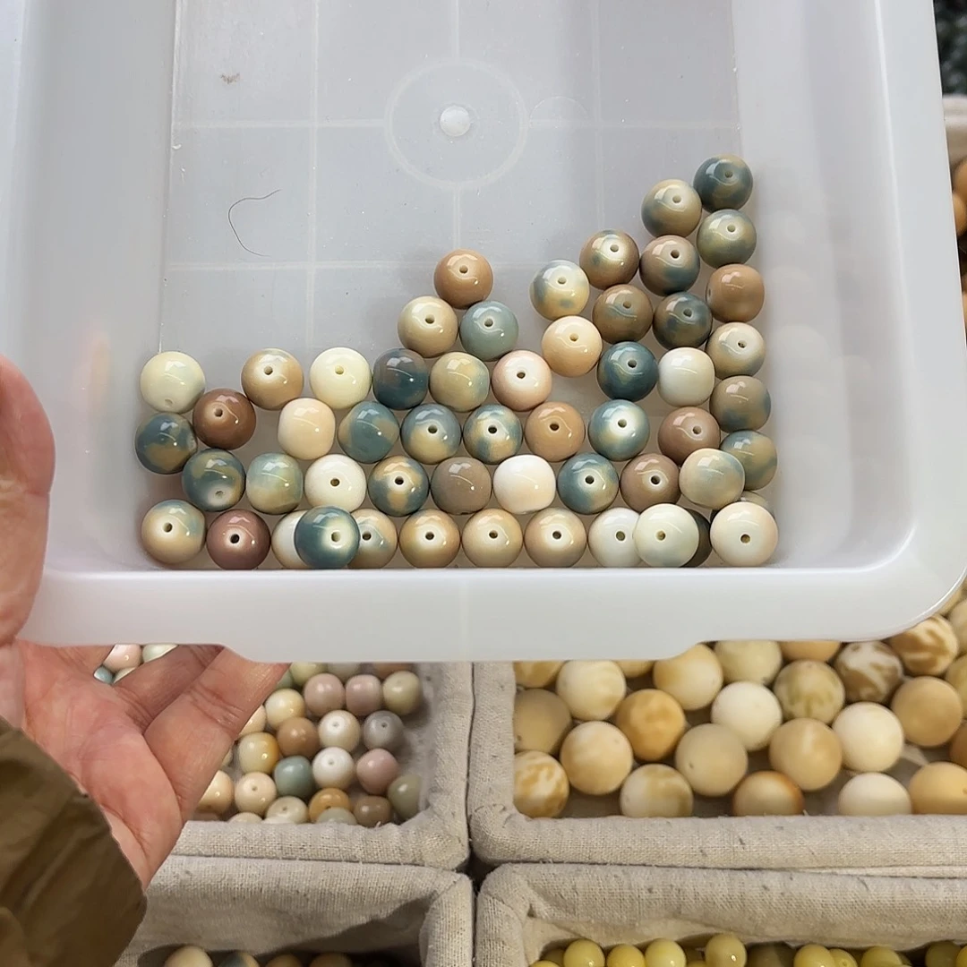 菩提根/象牙果手串小花喵55颗