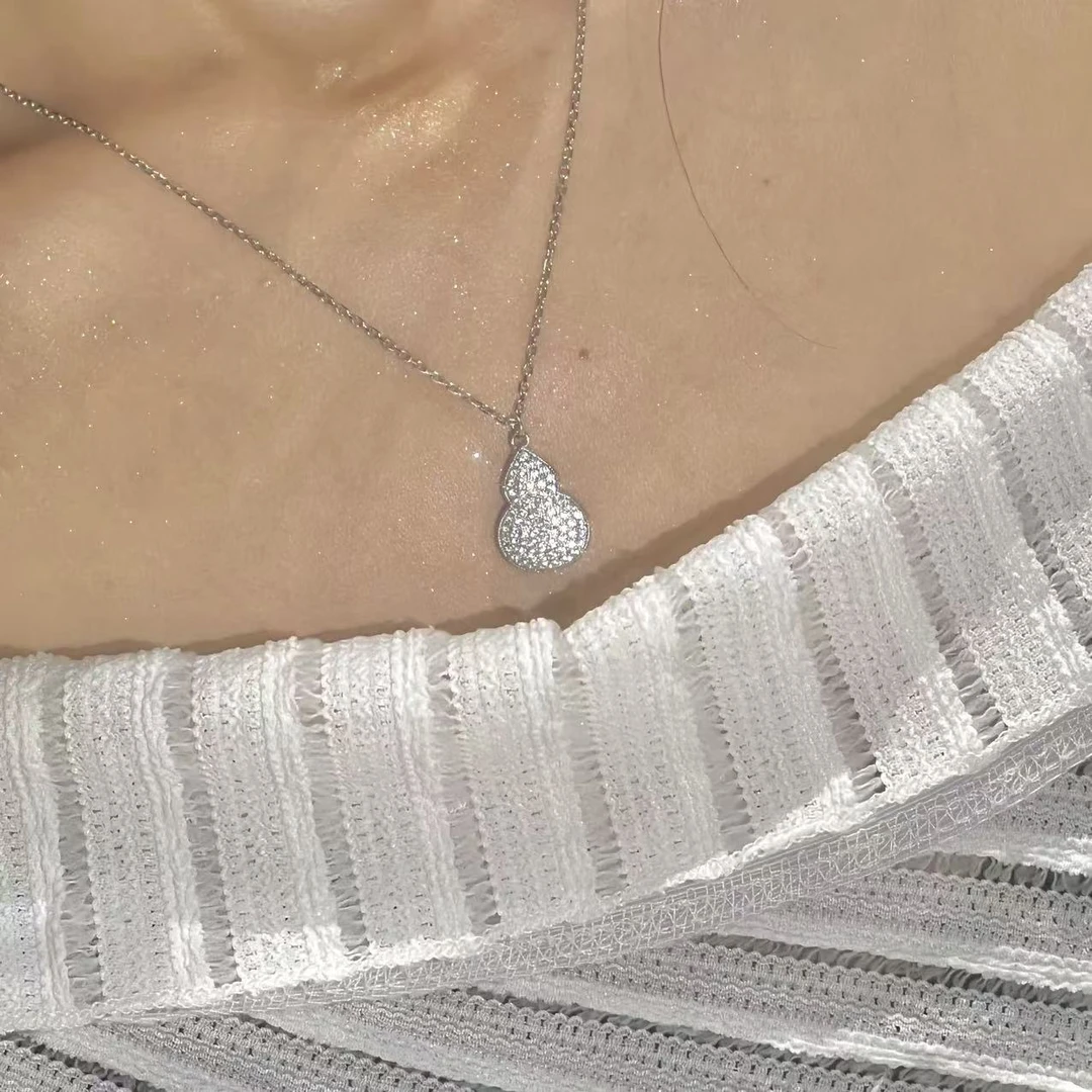 铂雅阁 Pt950铂金满钻葫芦套链