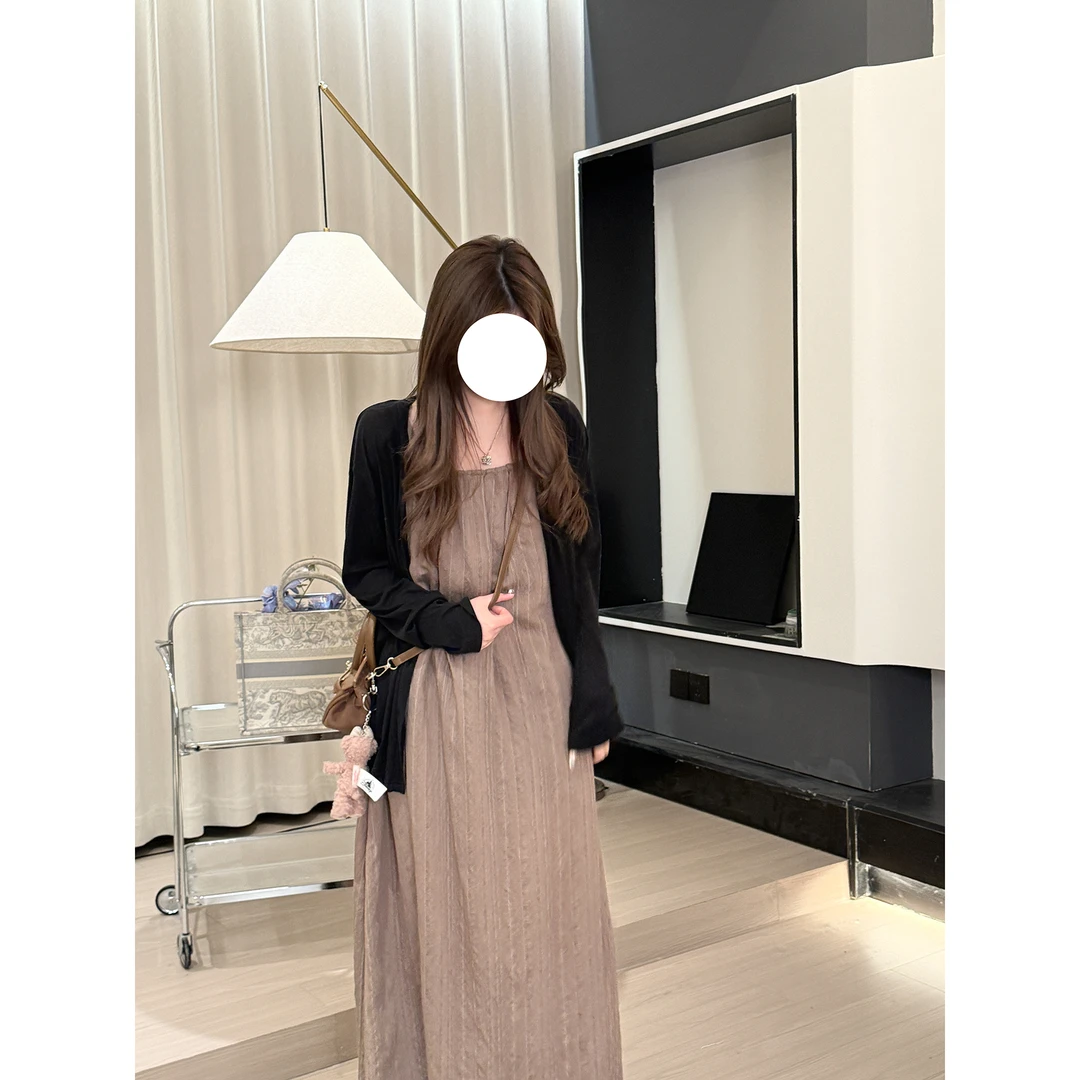 Ssman【黑色开衫】显瘦气质长袖针织时尚复古法式秋季