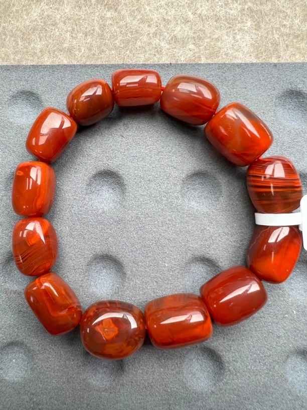 E65川料南红微透牛血红随型手串（尺寸可选多样性发一件