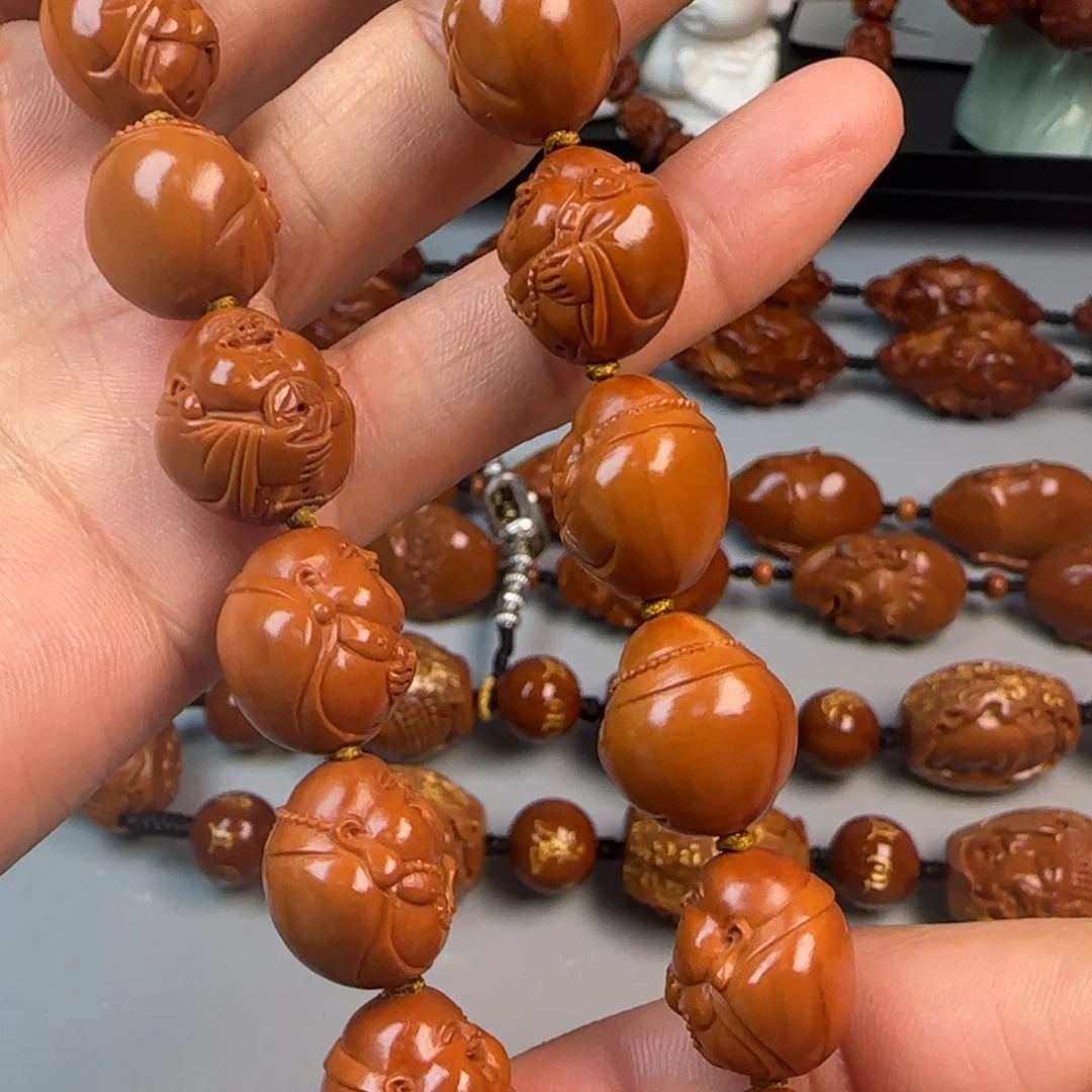 橄榄核手串/手链1.3尺寸油核18弥勒手持