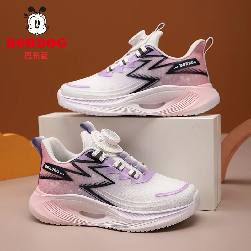巴布豆童鞋女童运动鞋2025新款春秋大童女孩跑步轻便软底儿童鞋子