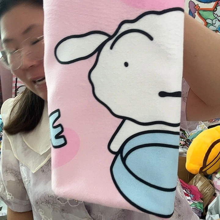 棉小白粉色小新浴巾