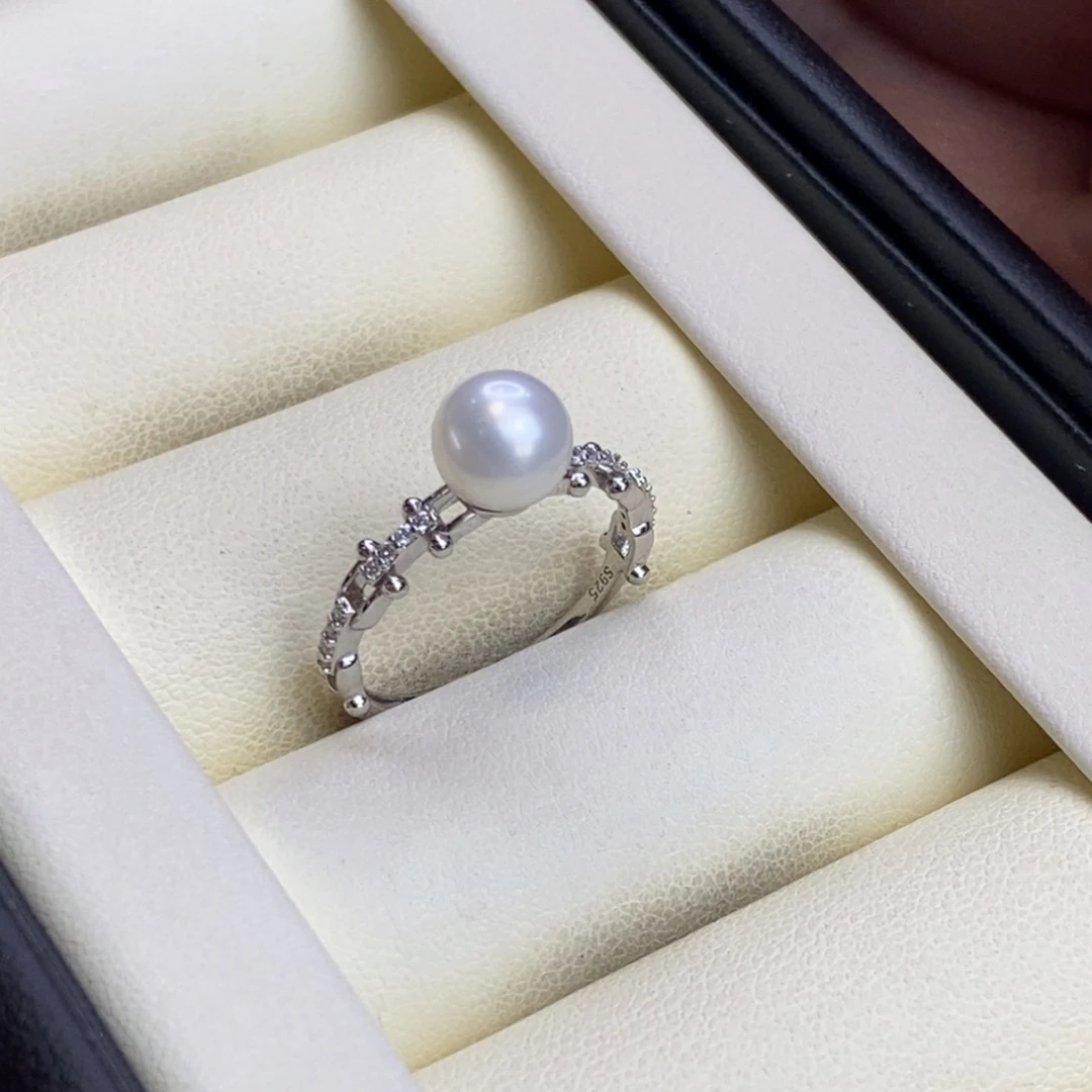 淡水珍珠戒指银S925镶嵌