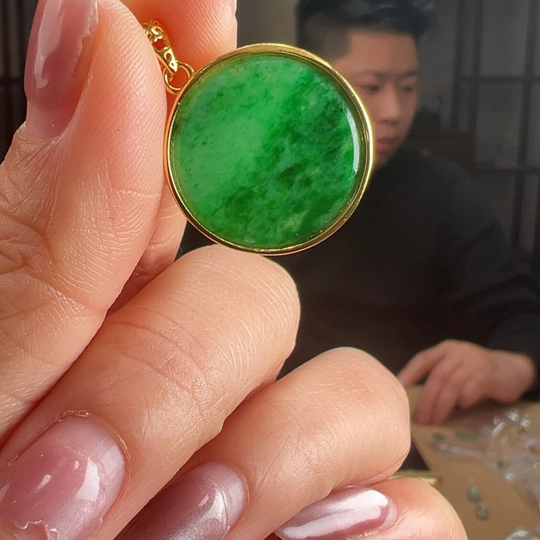 翡翠银S925镶嵌颈饰吊坠