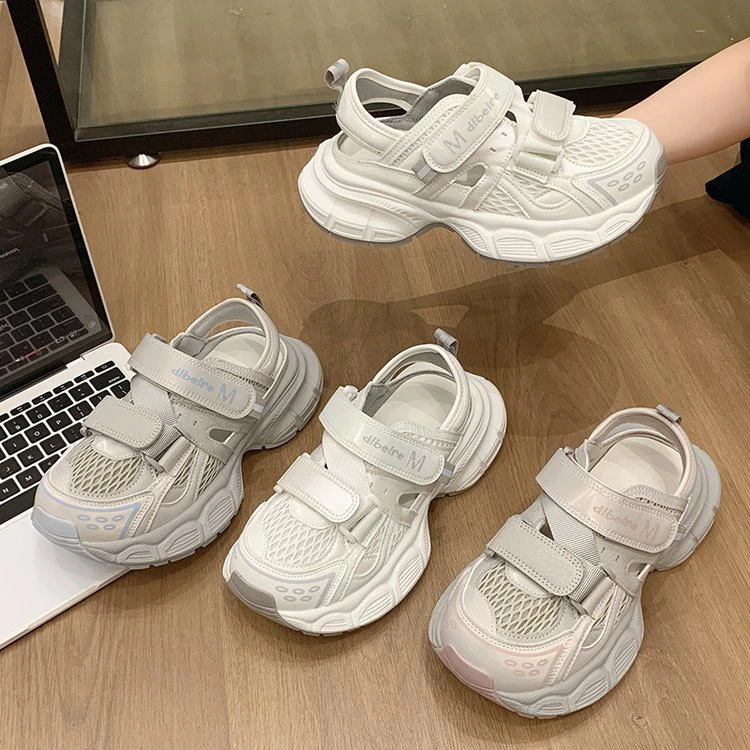 【单网】新款网红高级设计师百搭老爹鞋厚底增高透气夏季运动女鞋