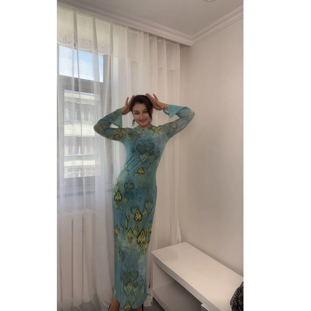 960【西仁】新款时尚民族风网纱两件套连衣裙