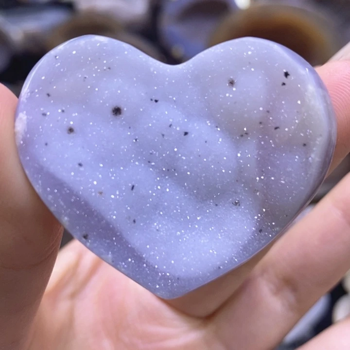 未镶嵌珠宝半成品紫晶蓝软爱心
