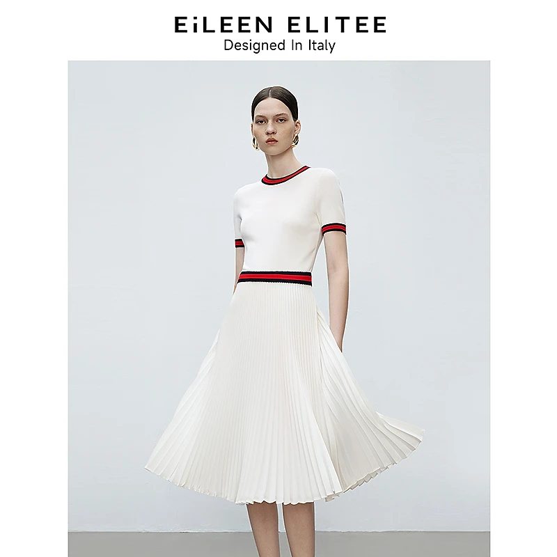 朗姿欧洲EiLEEN ELITEE高级感白色裙子2025年春季新款气质连衣裙