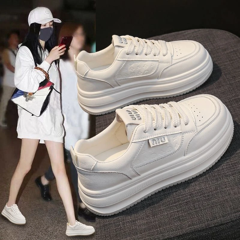 爆款小白鞋女鞋子2025新款秋夏厚底板鞋百搭鞋子女款爆款2025新款