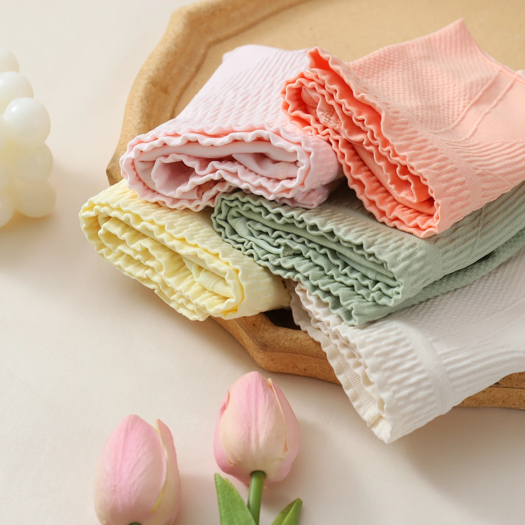 10A抗菌桑蚕丝光变藏红花高腰内裤无缝拼接无痕舒适亲肤十条