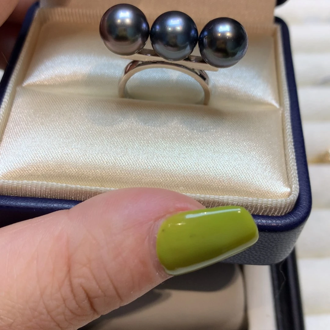 海水珍珠戒指银S925镶嵌