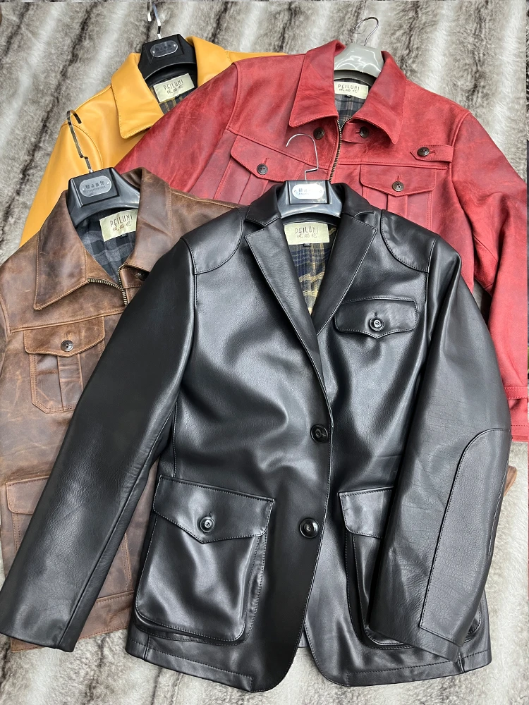 男士真皮皮衣断码福利直播间拍