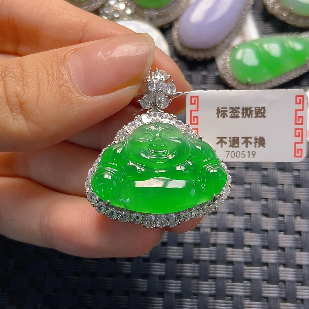 翡翠银S925镶嵌颈饰