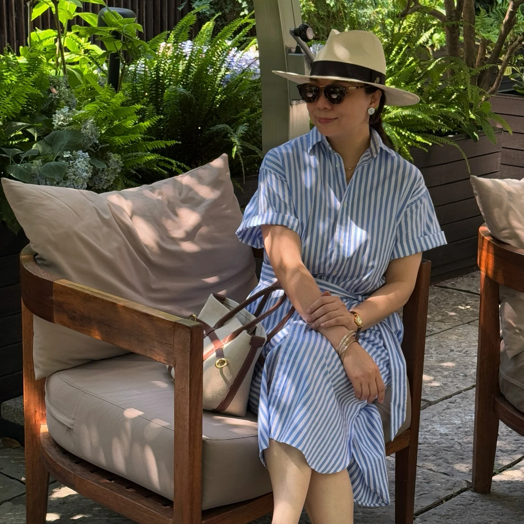 Ms.Qnn“拉夫裙”纯棉直筒经典显瘦100支府绸棉连衣裙 39D1585 Q姐