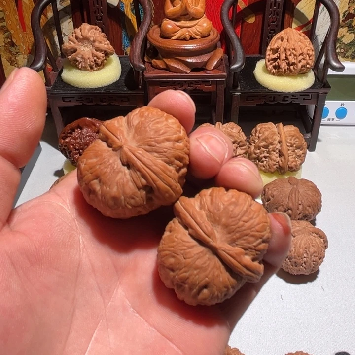 菠***看大叶紫檀（黑酸枝木类）精品文玩核桃全品元宝