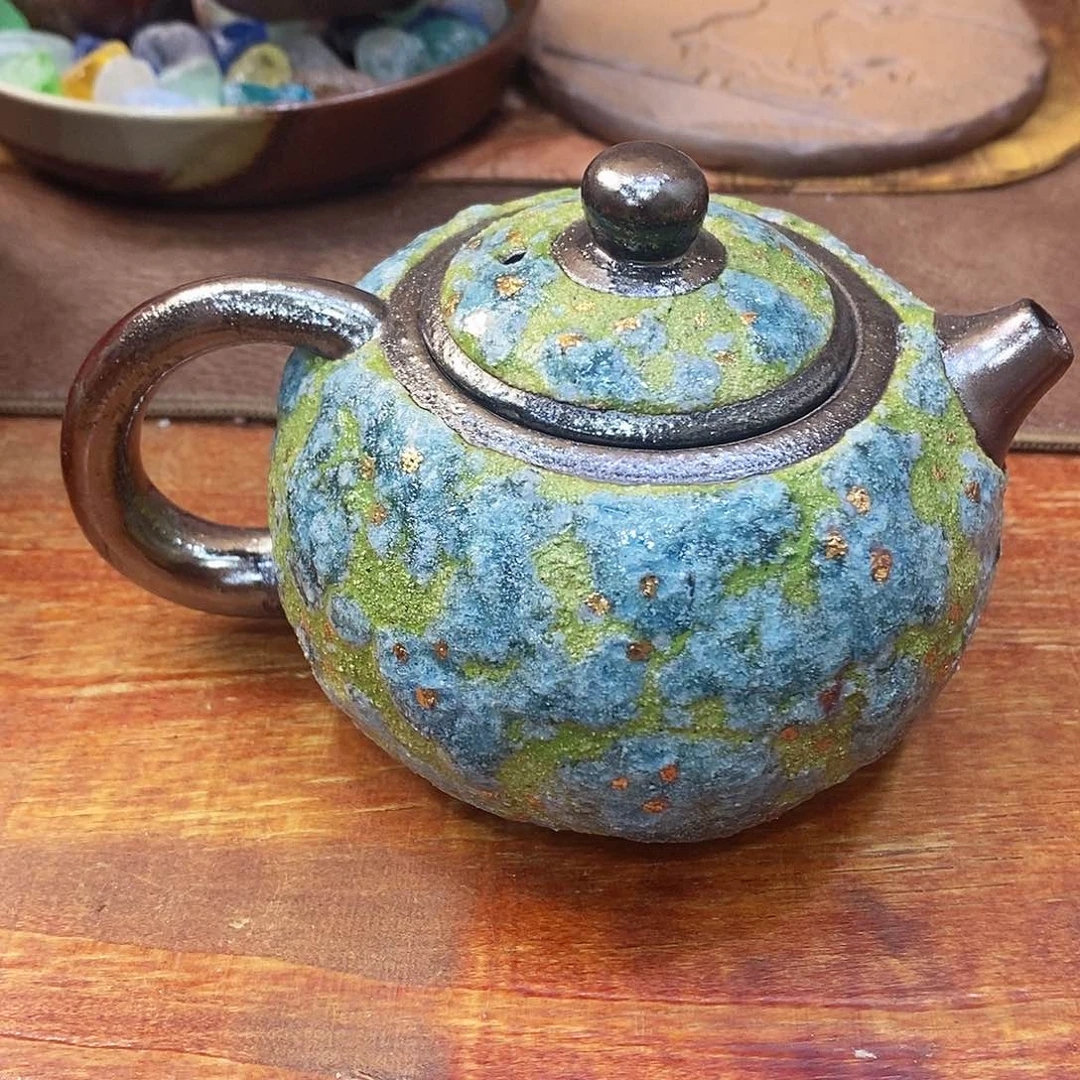 粗陶志野柴茶壶家用