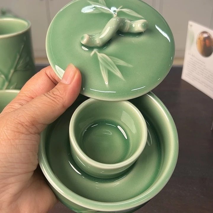 龙泉云间青瓷小米茶器