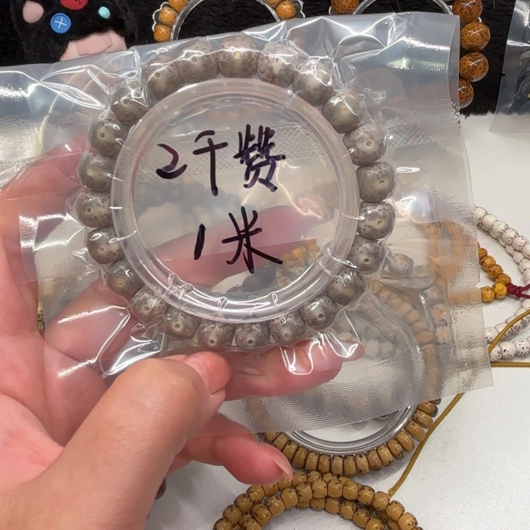 星月菩提手串10-9原生态星月菩提同枝石玉料