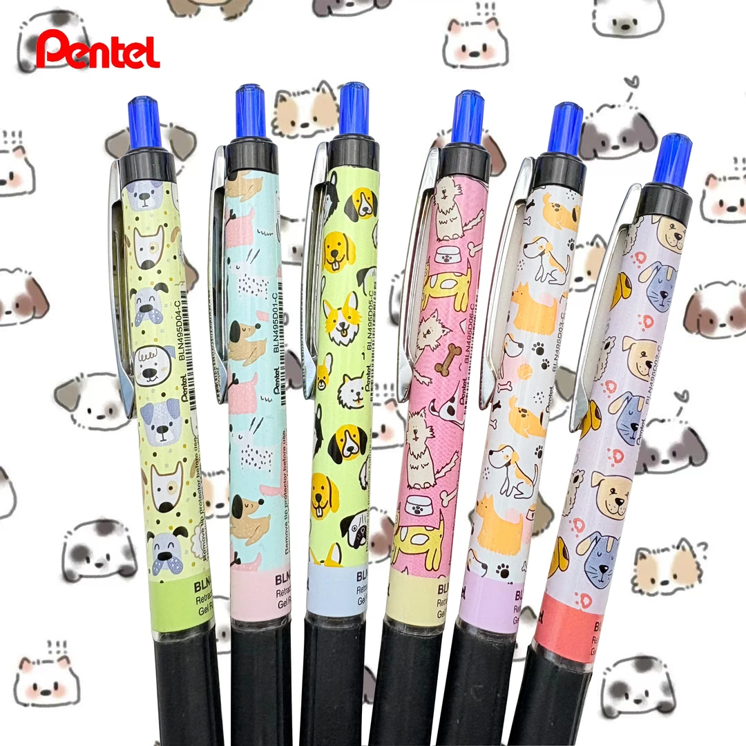 派通2025年新款泰国狗狗可爱小动物狗狗限定蓝色中性笔0.5