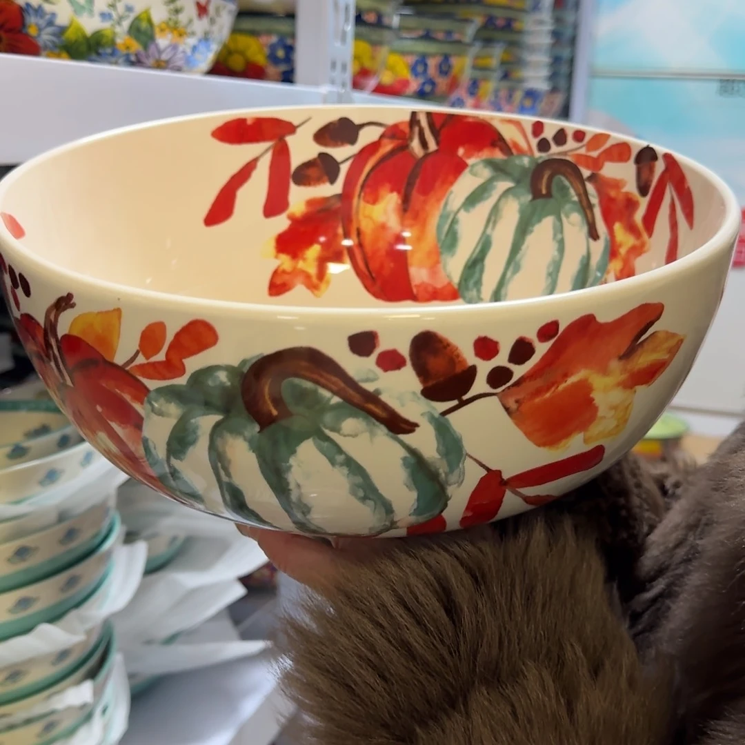 陶瓷拾*?清仓12英寸水墨南瓜特大盆1只