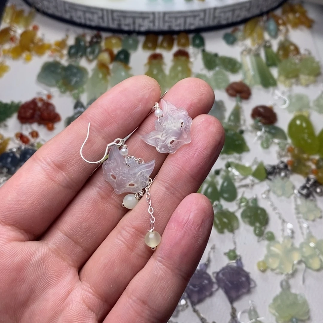 蛇纹石玉合金耳饰/颈饰