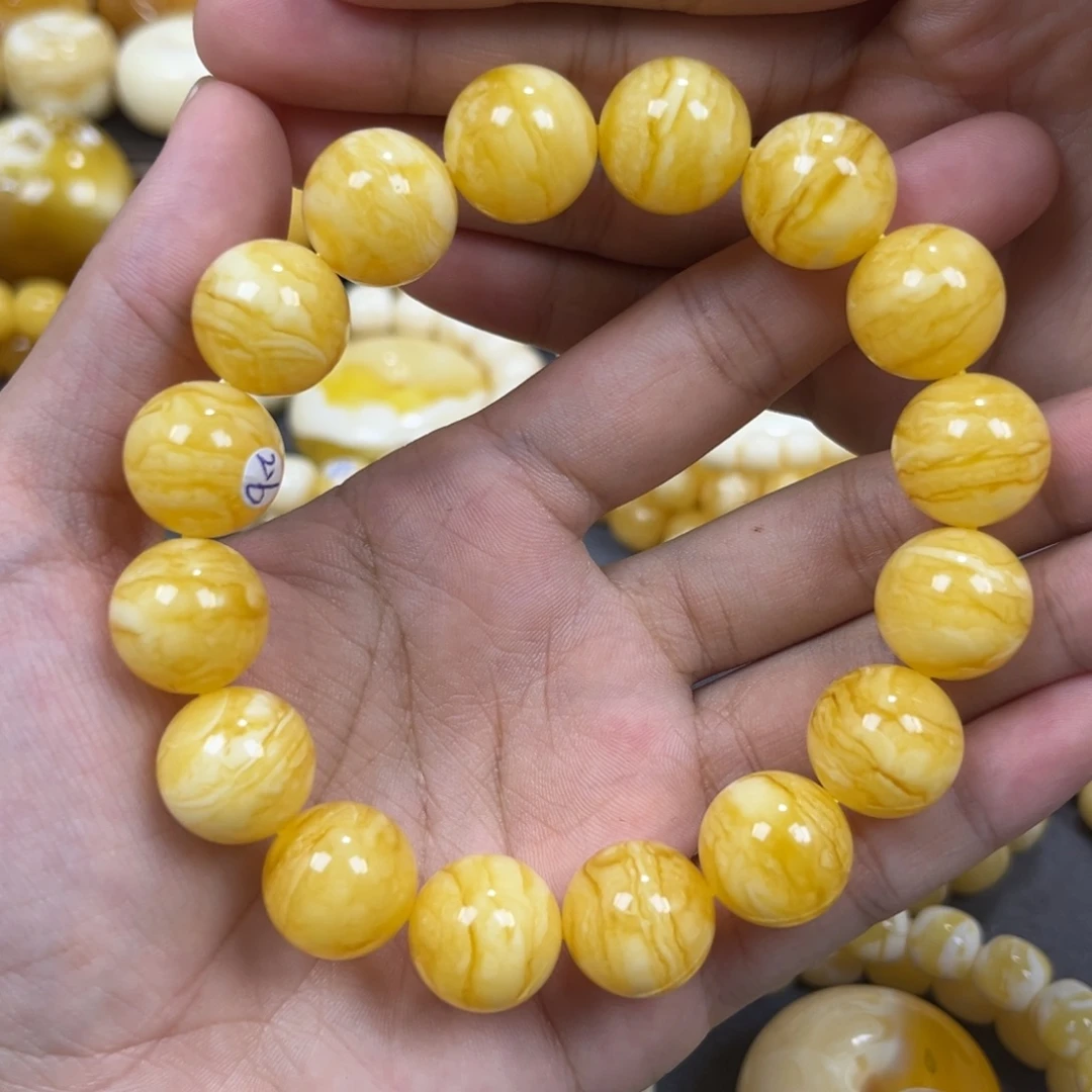 琥珀未镶嵌手串同料15.1mm