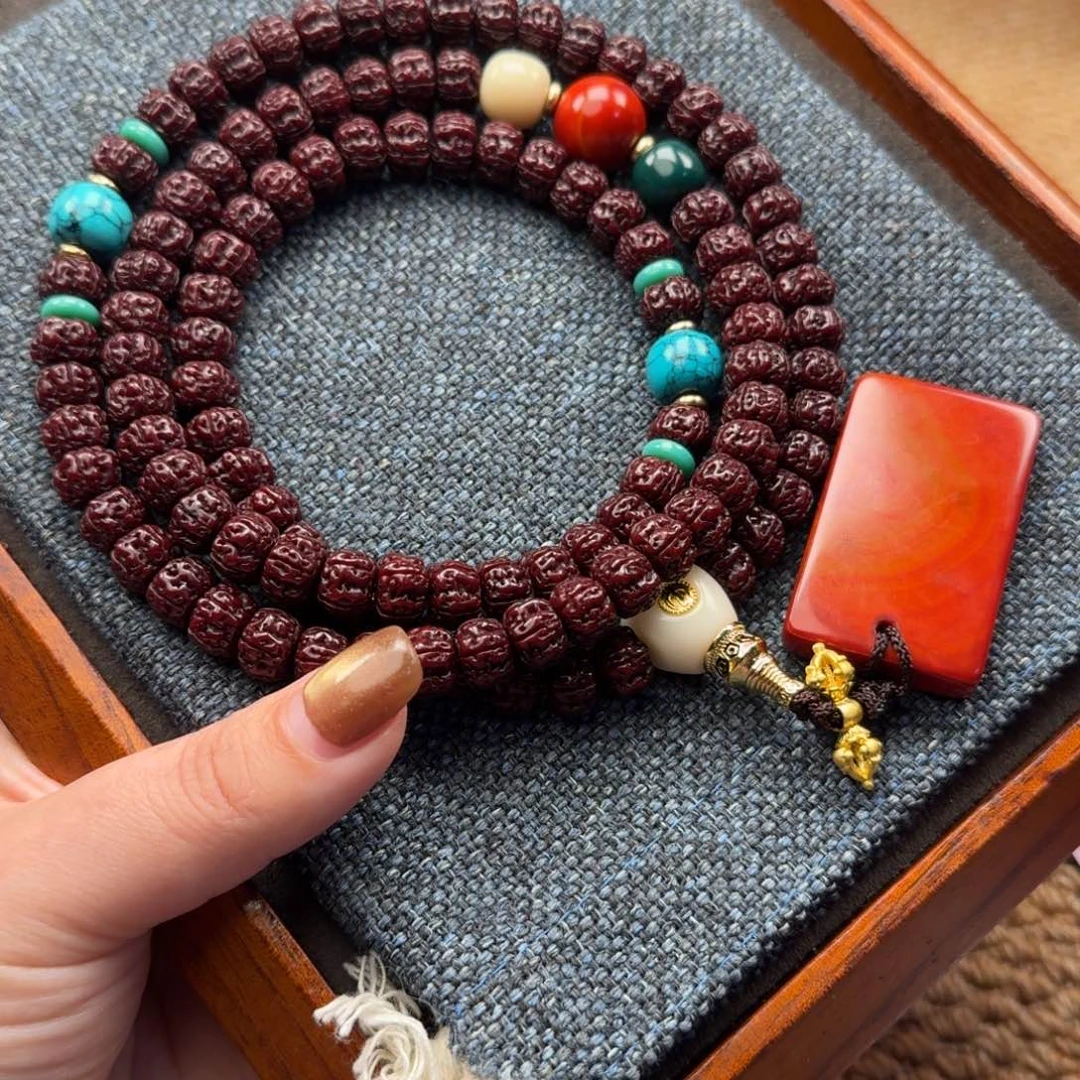 ₯***生吊坠金刚菩提黑金