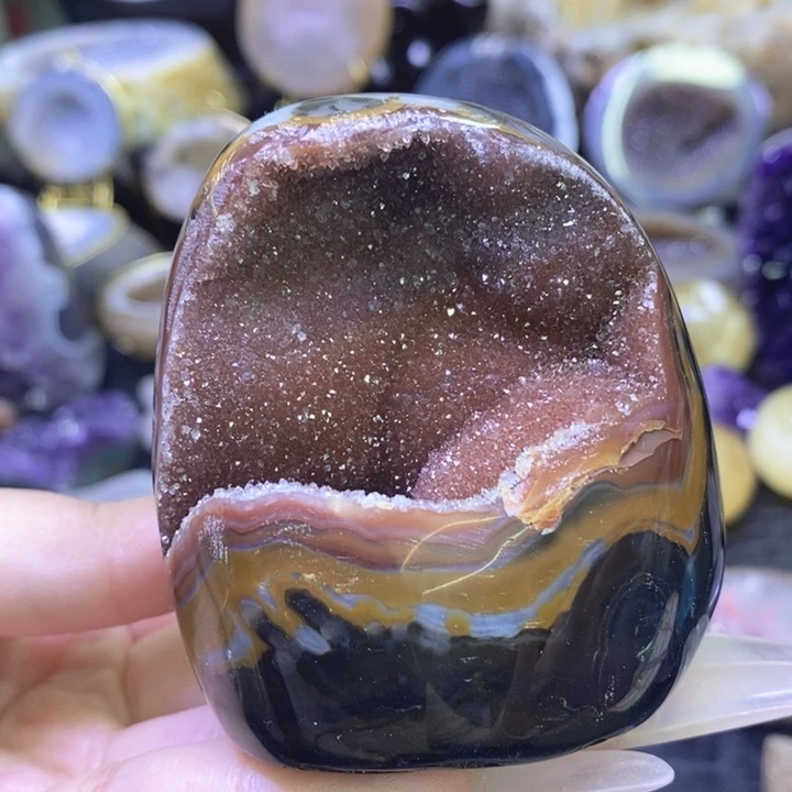 未镶嵌珠宝半成品紫晶红晶摆件