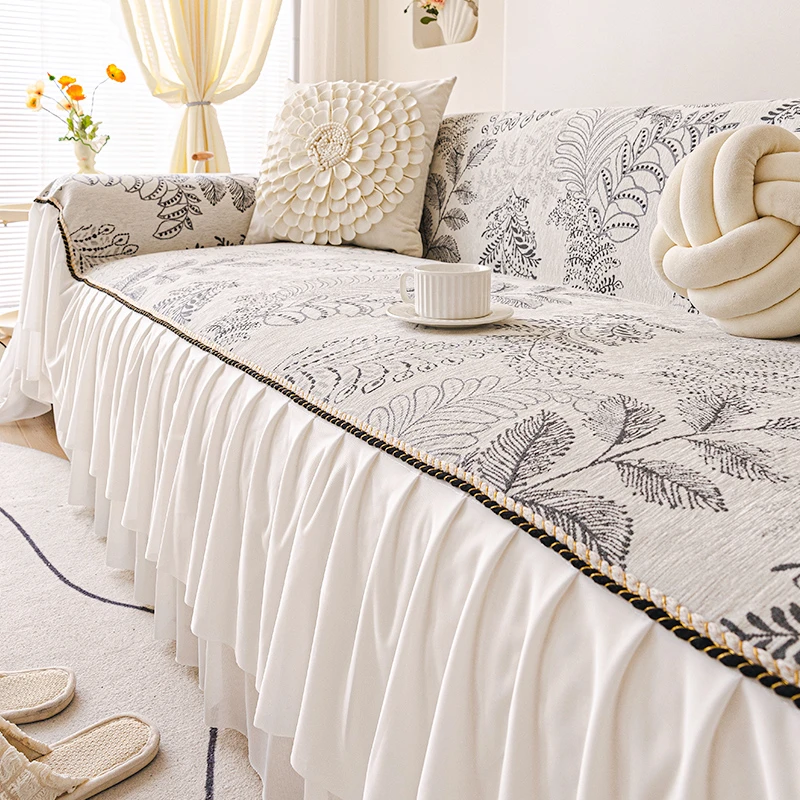 V/雅鹿复古高级感2025新款四季通用防猫抓防滑坐垫沙发巾盖毯