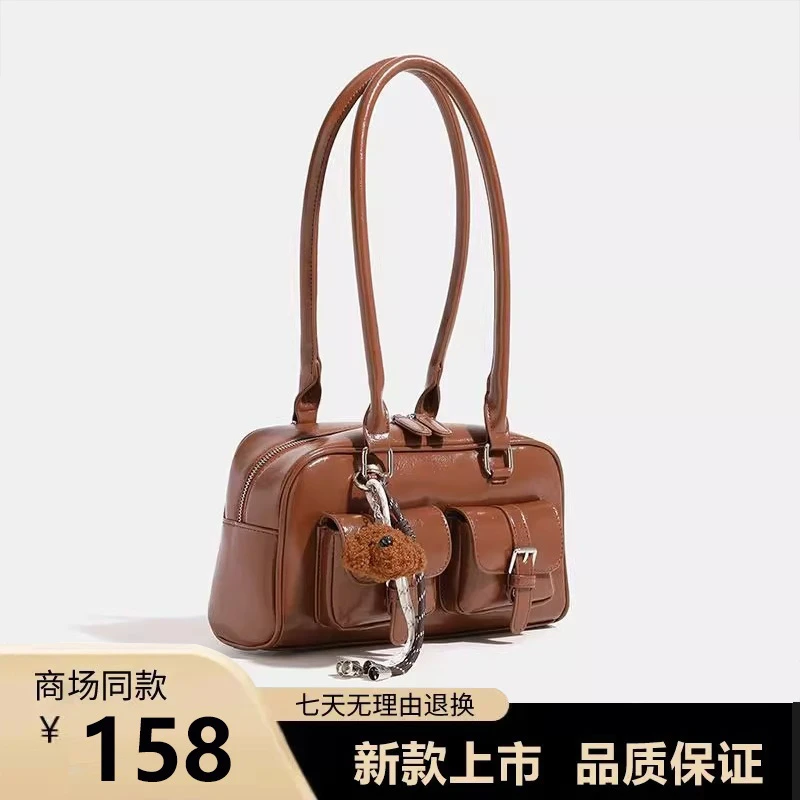 许允真晕针姐同款韩国博主小众保龄球腋下包大容量通勤单肩手提包