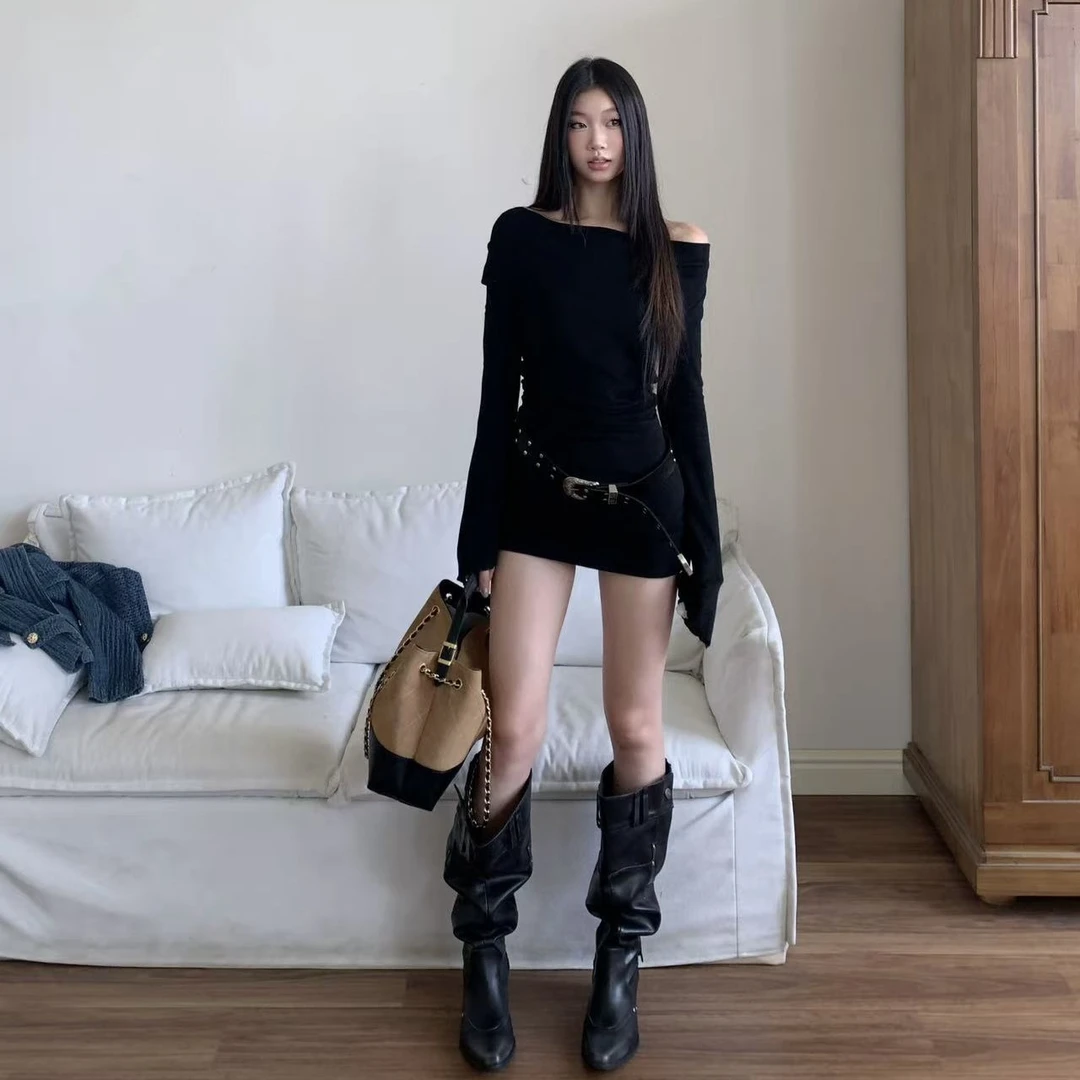 （45-69）备注编码 清货链接（默认微瑕，NO退换）显瘦气质辣妹连衣裙