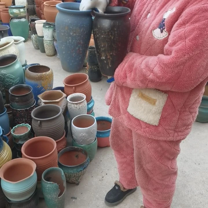 红陶口14高25瑕疵两个盆