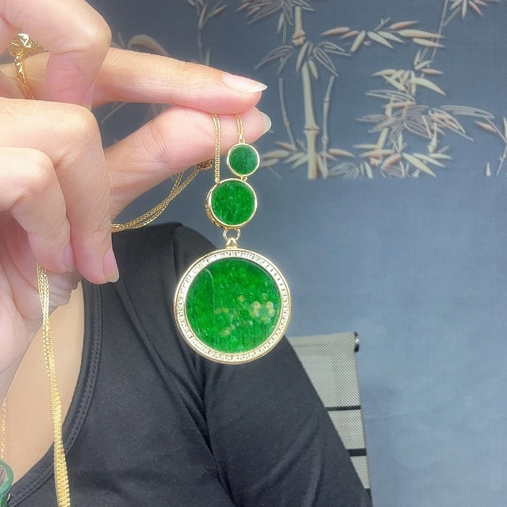 翡翠银S925镶嵌吊坠(赠链)特价