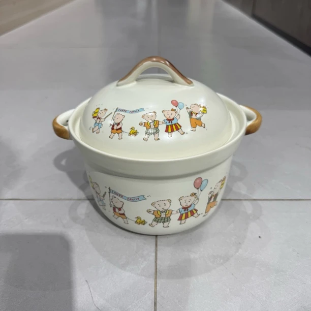 景德镇珍宝砂锅1812彩色小熊1.5升